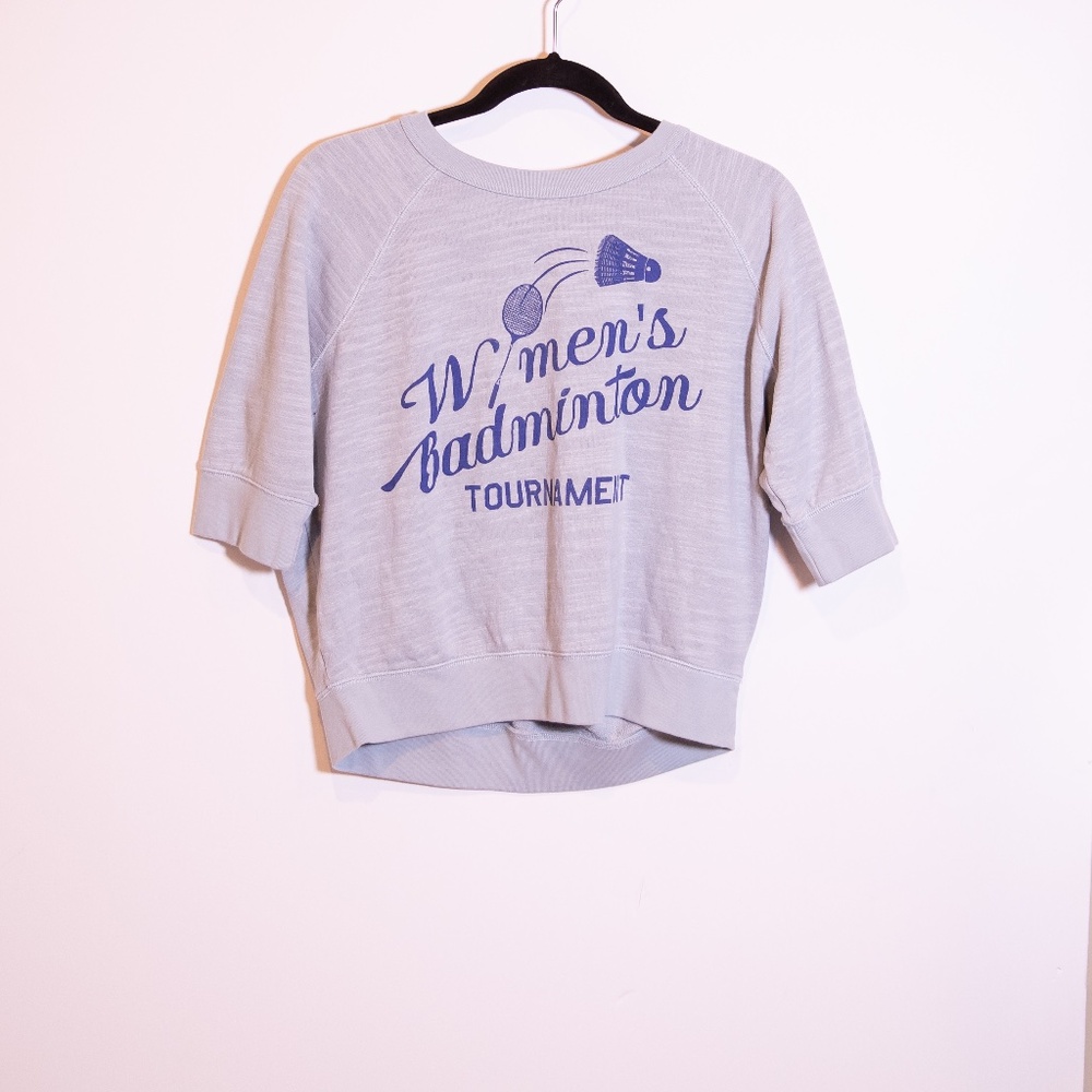 J. Crew Vintage Fleece Women's Badminton Tournament Graphic Crew Neck Sweater S